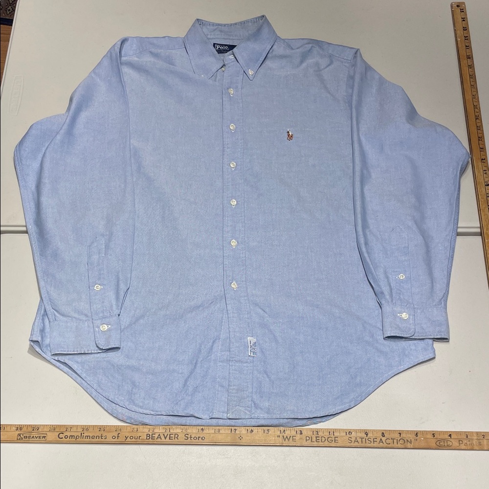 Polo Ralph Lauren size 17-35 Light Blue Oxford Cloth Button Down Shirt